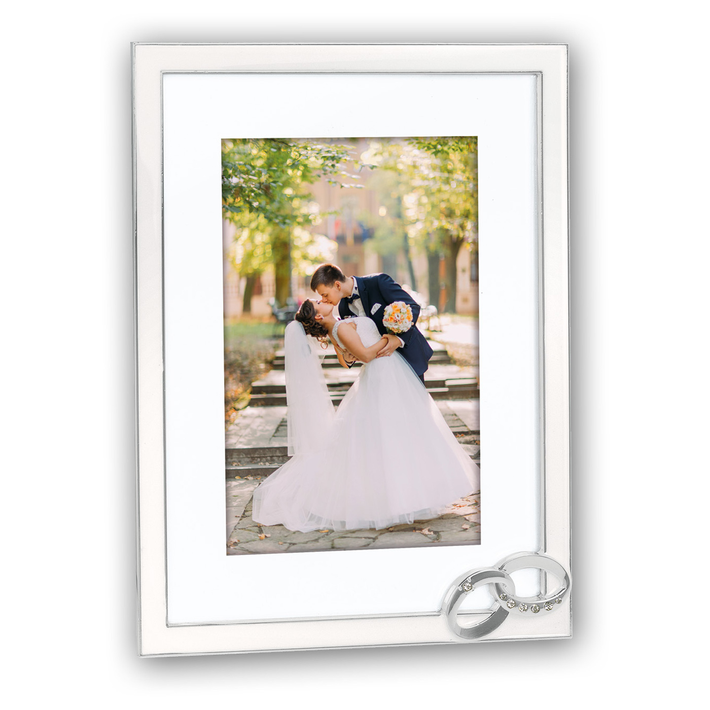 Image of ZEP Mariage - Metal - Velvet - White - Single picture frame -...