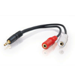 C2G 6in 3.5mm Stereo M / 3.5mm Stereo F Y-Cable audio cable 5.91" (0.15 m) 2 x 3.5mm Black