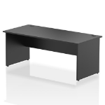 Dynamic Impulse W1800 x D800 x H730mm Straight Office Desk With Cable Management Ports Panel End Leg Black Finish - I004977 DD