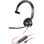 HP Poly Blackwire 3310-M - Blackwire 3300 series - headset - on-ear - wired - USB-C, 3.5 mm jack - black - Certified for Microsoft Teams