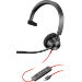 HP Poly Blackwire 3310-M - Blackwire 3300 series - headset - on-ear - wired - USB-C, 3.5 mm jack - black - Certified for Microsoft Teams