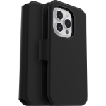 OtterBox Strada Via Case for iPhone 14 Pro Max, Shockproof, Drop Proof, Slim, Soft Touch Protective Folio Case with Card Holder, 2x Tested to Military Standard, Black