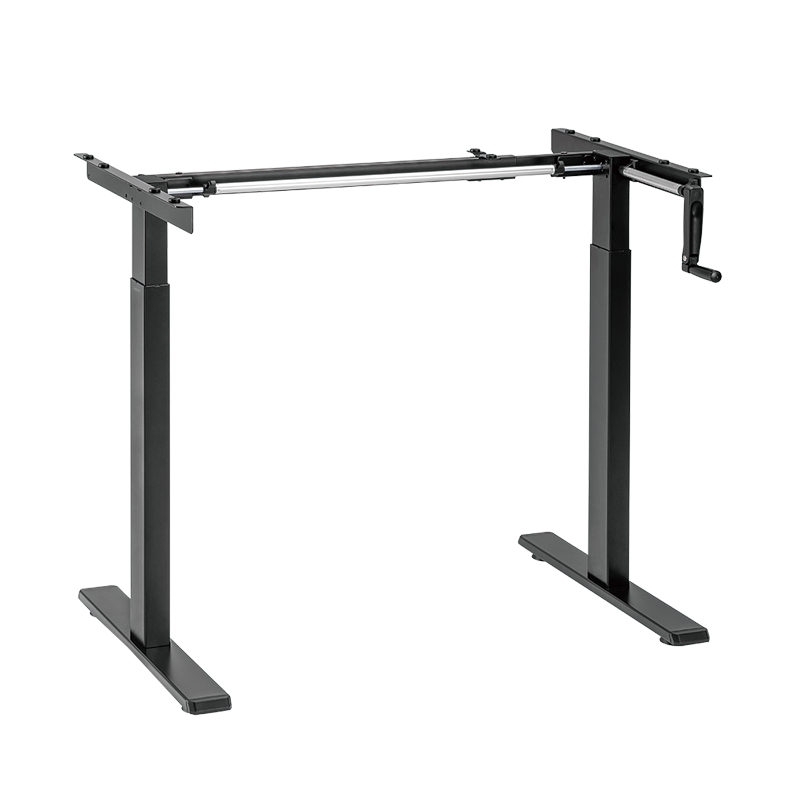 LogiLink Sit-stand desk frame, manual, compact, foldable handle, black