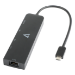 V7 2.5G Ethernet Adapter USB-C Male to USB A Female x 2, USB-C Female x1, RJ45 Female x1 Black
