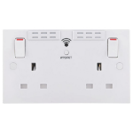 BG Electrical Square Edge 13A 2 Gang Switched Socket with Wi-Fi Extender - White