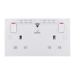 BG Electrical Square Edge 13A 2 Gang Switched Socket with Wi-Fi Extender - White