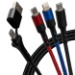Maplin USB-C & USB-A to USB-C / Lightning / Micro USB 3-in-1 Braided Cable - 1.2m