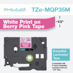 Brother TZEMQP35M label-making tape Black on pink TZe