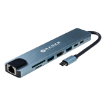 Naceb Technology NA-0128 base para laptop o replicador de puertos Alámbrico USB Tipo C Negro, Azul