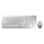 CHERRY DW 8000 keyboard Mouse included Office RF Wireless QWERTZ German Silver, White