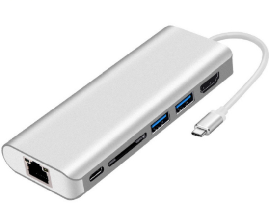 JLC L72 Type C 6 Port Adapter - Silver