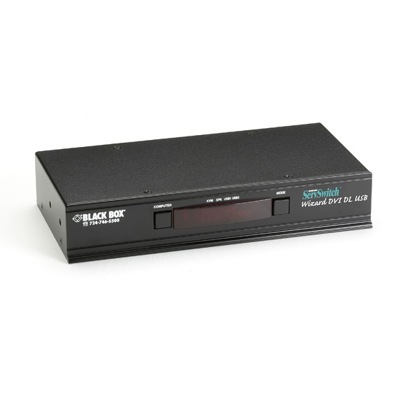 KV2004A BLACK BOX KVM SWITCH - SINGLE-HEAD, DVI-D DUAL-LINK, USB TRUE EMULATION, AUDIO, 4-PORT, GS