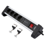Olympia SL 2425 U power extension 1.5 m 4 AC outlet(s) Indoor Black, Silver