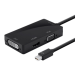 Monoprice 12799 video cable adapter 70.9" (1.8 m) Mini DisplayPort VGA + HDMI + DVI Black