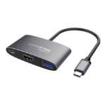 Hypertec AdaptLite HD - Universal USB-C Adapter with HDMI; USB3.0 & 100W Power Delivery.