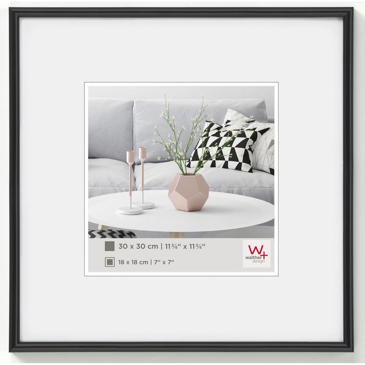 Image of walther design Galeria - Black - Single picture frame - 30 x 30 cm