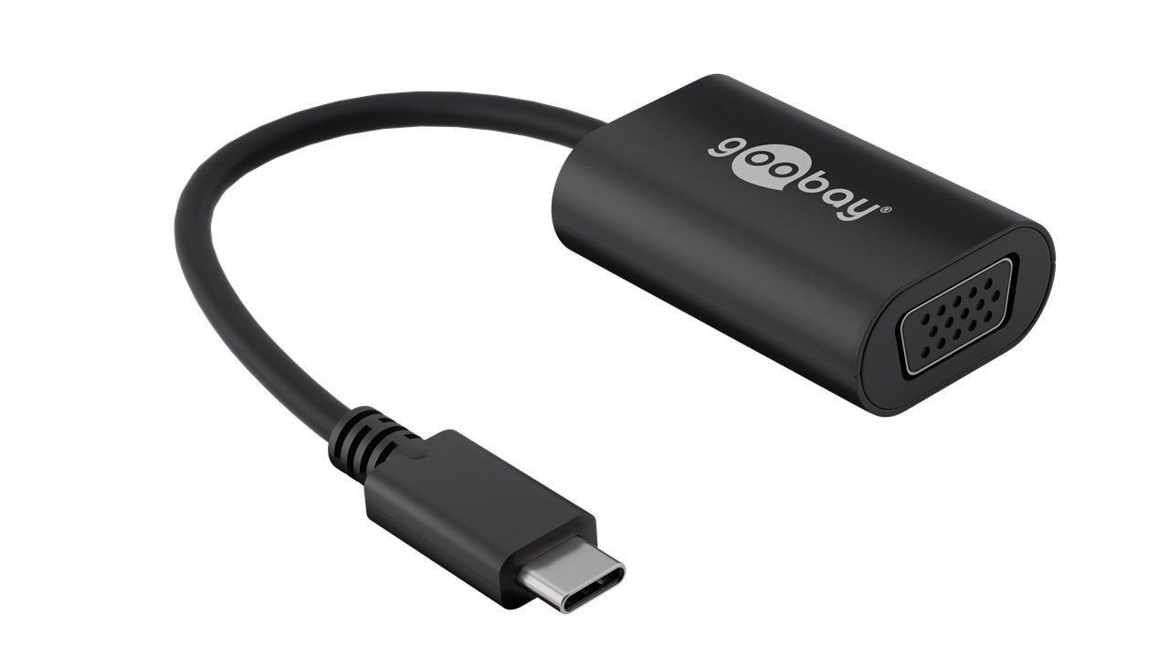 Image of Wentronic USB-C VGA Adapter - Black - 0.2 m - 0.2 m - USB Type-C -...