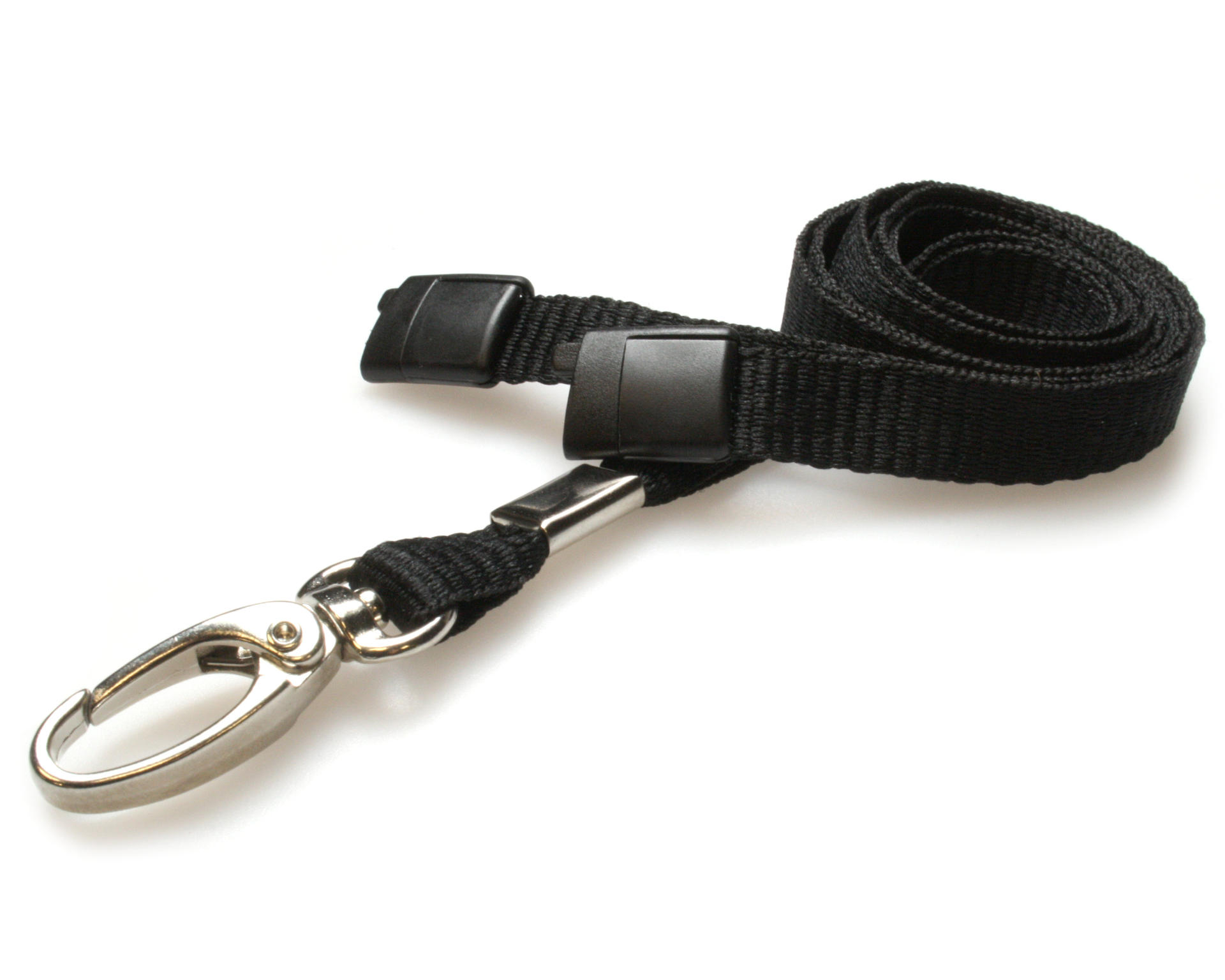 Image of Digital ID 10mm Recycled Plain Black Lanyards with Metal Lobster...