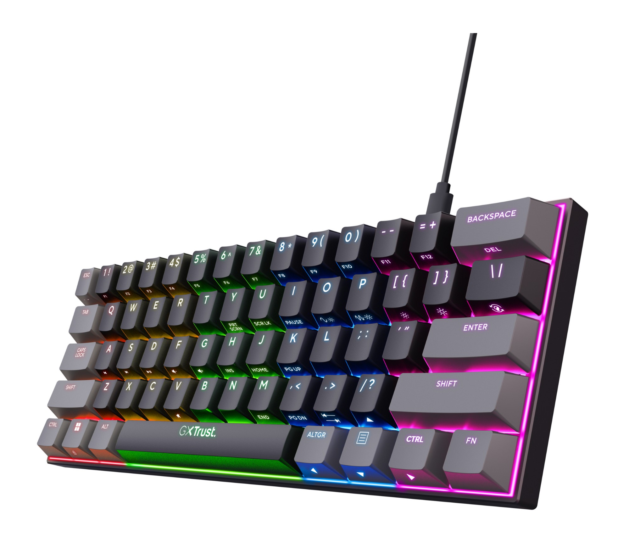 Trust GXT 867 Acira keyboard Gaming USB French Black. Grey