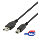 Deltaco 00140005 USB cable USB 2.0 2 m USB A USB B Black