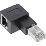 InLine patch cord adapter Cat.6A, RJ45 male / female, angled 90° to the left