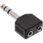 InLine Audio Adapter 6.3mm Stereo audio jack male / 2x 3.5mm Stereo female