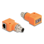 DeLOCK 60627 tussenstuk voor kabels M12 RJ45 Oranje