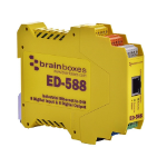 Brainboxes ED-588 Ethernet to 8 Digital Inputs and 8 Digital Outputs + Serial Gateway digital/analogue I/O module