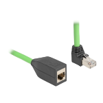 DeLOCK RJ45 Network Extension Cable Cat.6A plug upwards angled to jack SF/UTP suitable for drag chains PUR (TPU) 2 m green