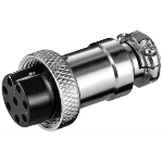 Goobay Microphone Jack, 8 Pin, female, screwed strain-relief, gold-plated contacts, silber