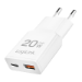 LogiLink USB-A/C charger, 20 W, GaN, 2-port, 1x USB-A (QC), 1x USB-C (PD), Slim version,  White
