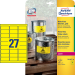 Avery Yellow Heavy Duty Laser Labels, 63,5 x 29,6 mm