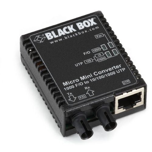 Black Box 10/100/1000 1000 550M ST MEDIA CONVERTER INTL PS