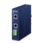 PLANET IP30 Industrial Single-Port 10Gbps 802.3bt PoE++ Splitter network splitter Power over Ethernet (PoE) Blue