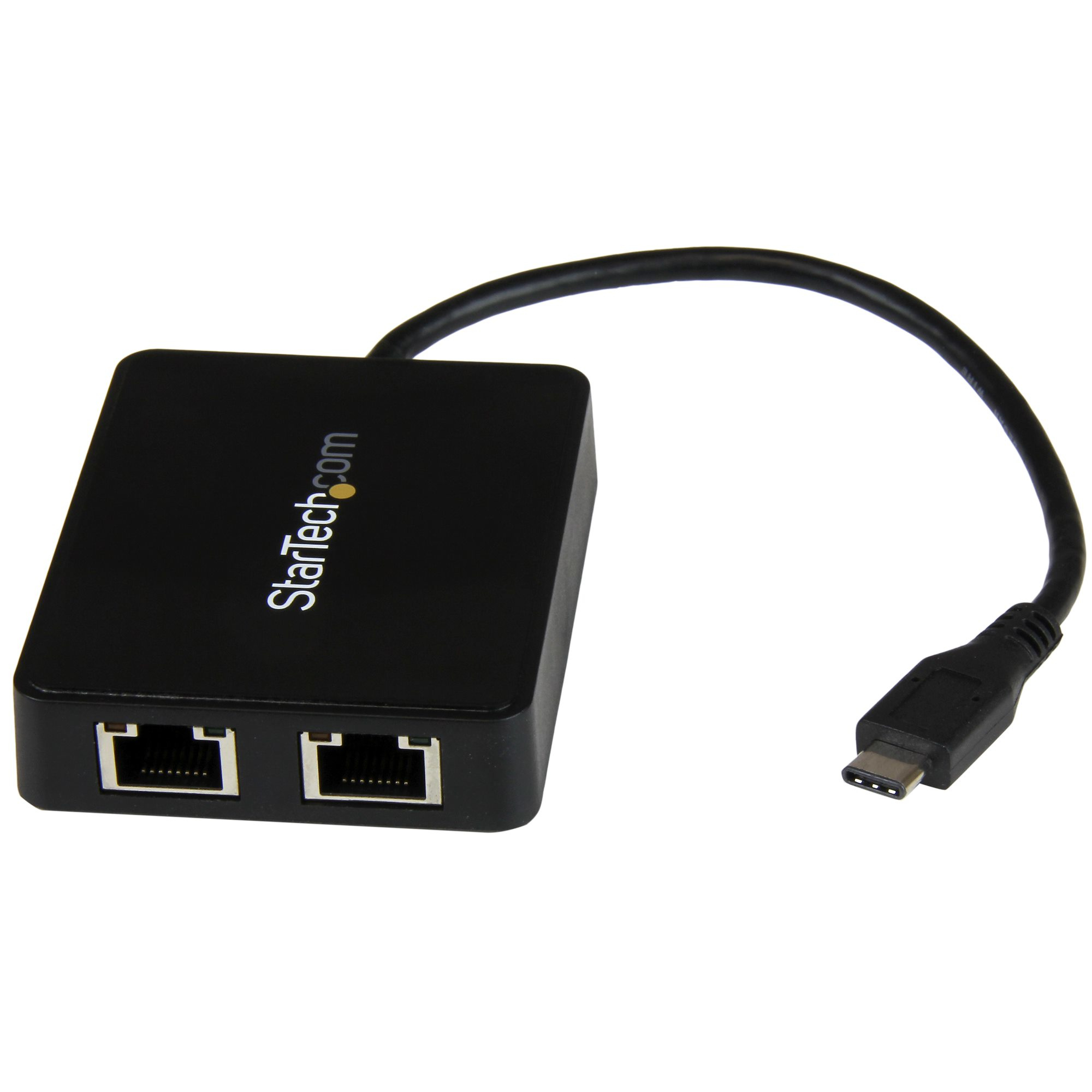 Image of StarTech.com USB-C to Dual Gigabit Ethernet Adapter with USB...
