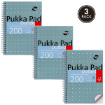 Pukka Metallic Jotta Notepad Wirebound A5 5mm Dotted Grid 200 Perforated Pages Green (Pack 3) - JM021DOT