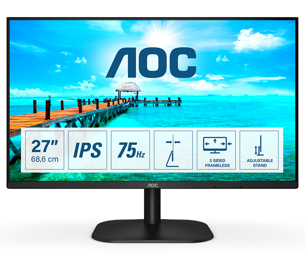 Image of AOC B2 27B2H computer monitor 68.6 cm (27") 1920 x 1080 pixels...