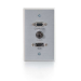 C2G HDMI, VGA and 3.5mm Audio Pass Through Single Gang Wall Plate - Brushed Aluminum - LIMITED AVAILABILITY