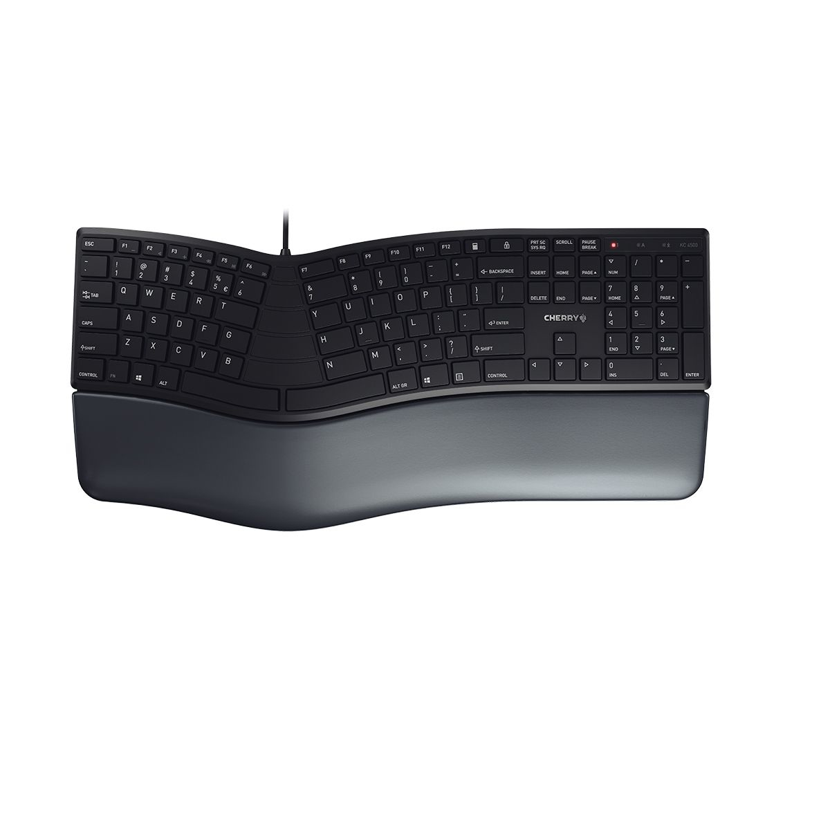 Image of CHERRY KC 4500 ERGO keyboard USB QWERTY US English Black