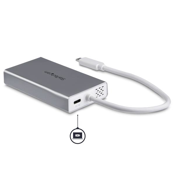 StarTech.com USB-C Multiport Adapter - USB-C Travel Docking Station w/ 4K HDMI - 60W Power Delivery Pass-Through, GbE, 2pt USB-A 3.0 Hub - Portable Mini USB Type-C Dock for Laptop - White