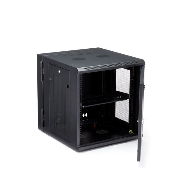 StarTech.com 12U 19" Wall Mount Network Cabinet - 20" Deep 4 Post Hinged Locking IT Computer Equipment Enclosure w/Shelf - Flexible Vented Switch Depth Data Rack Cisco 3850, 2960 Series
