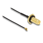 DeLOCK Antenna Cable RP-SMA jack bulkhead to I-PEX Inc., MHF I plug 1.13 35 cm thread length 10 mm splash proof