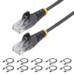 StarTech.com N6PAT6INBKS10PK networking cable Black 7.87" (0.2 m) Cat6 U/UTP (UTP) Round