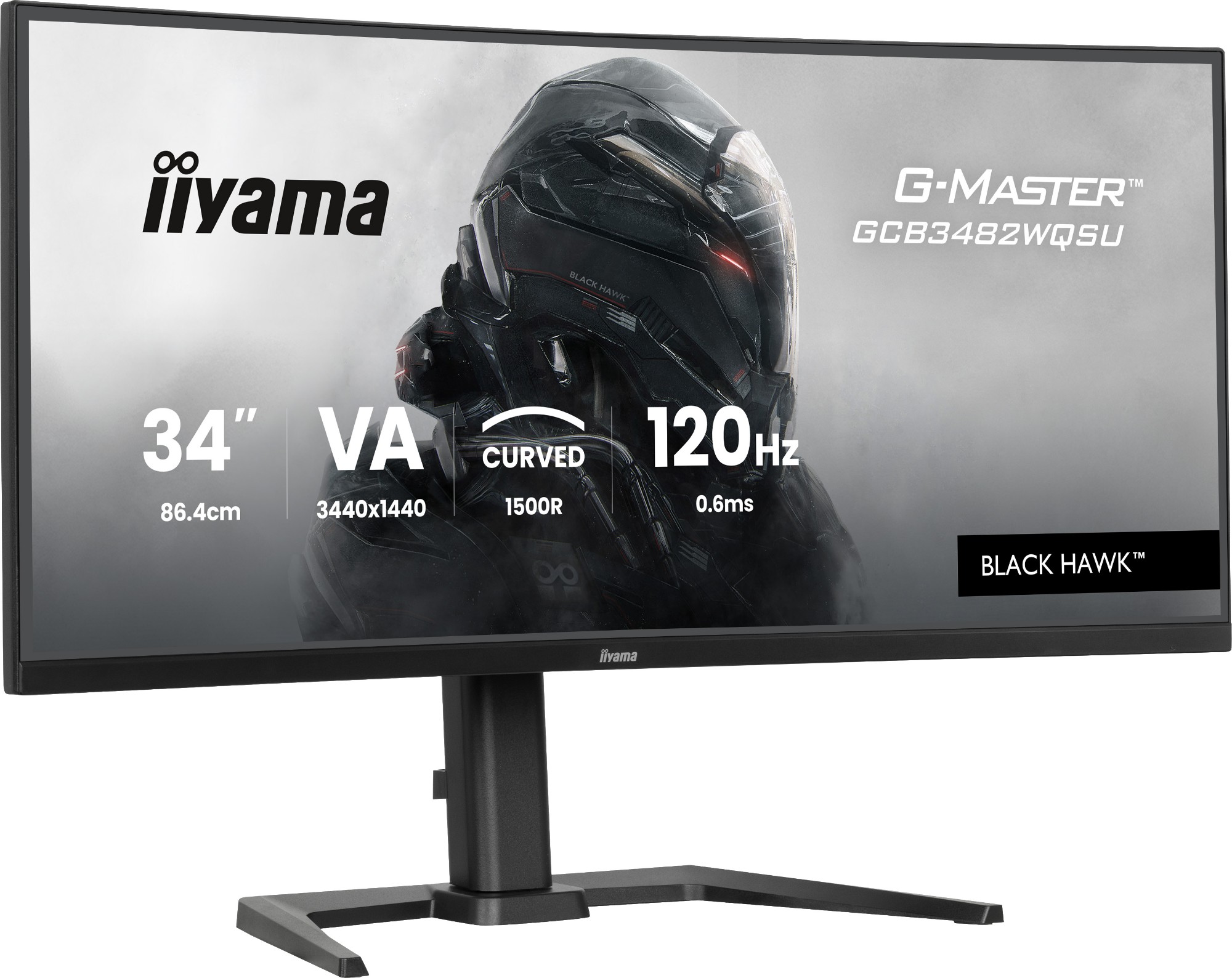 iiyama GCB3482WQSU-B1 computer monitor 86.4 cm (34") 3440 x 1440 pixels UltraWide Quad HD LED Black