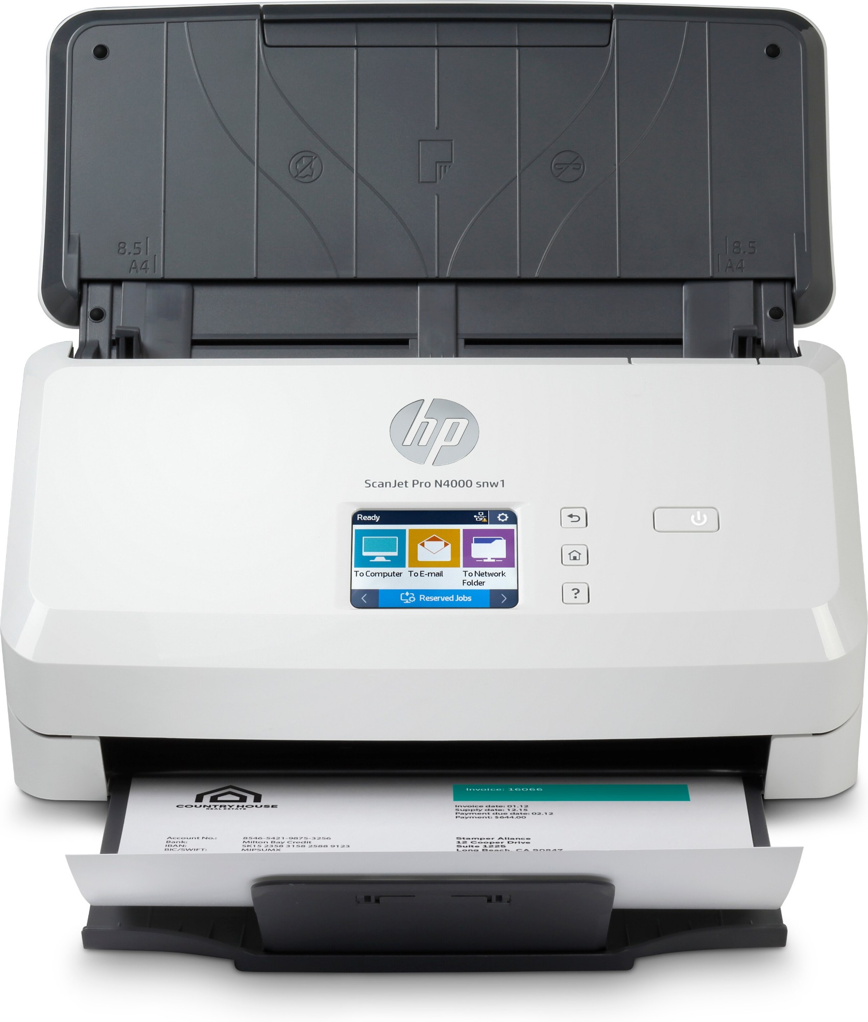 HP ScanJet Pro N4000 snw1 Sheet-fed scanner 600 x 600 DPI A4 Black. Wh