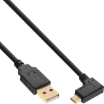 InLine Micro USB 2.0 Cable USB Type A male / Micro-B male, angled, black, 0.5m