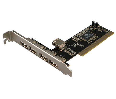 Photos - Network Card LogiLink 4+1-port USB 2.0 PCI Card interface cards/adapter PC0028 