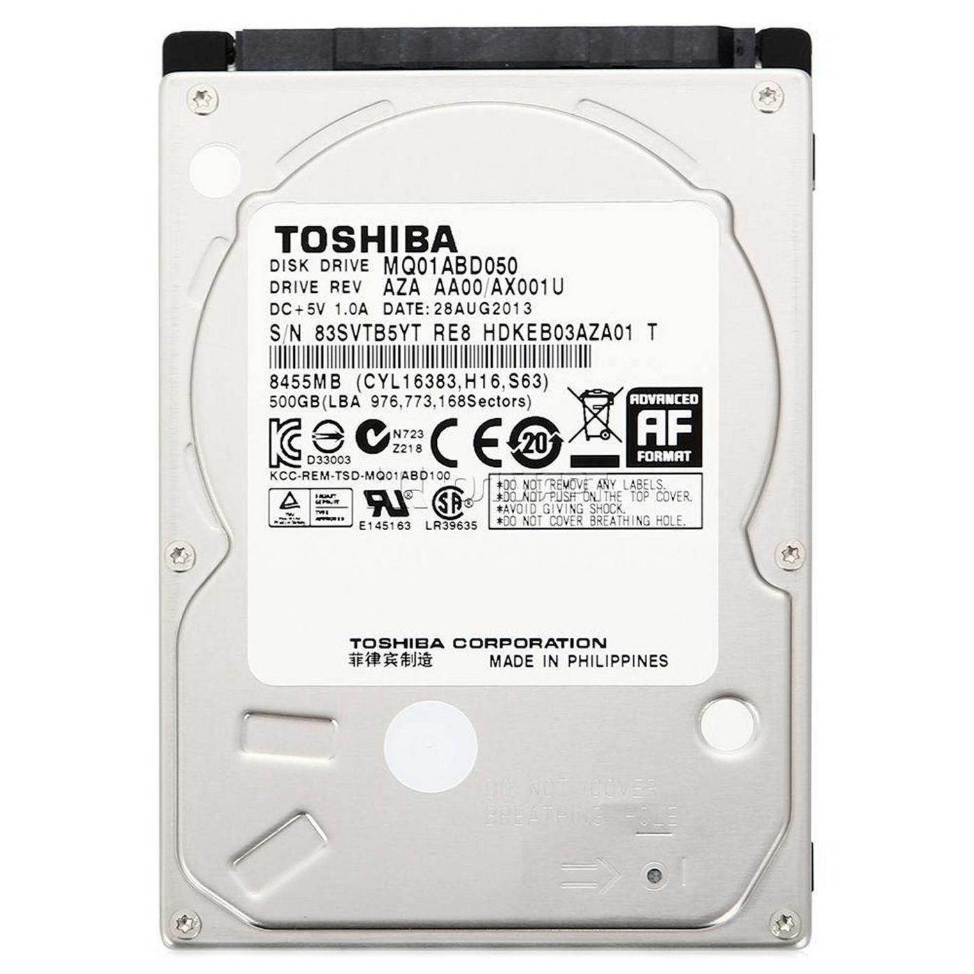 MQ01ABD050V-RFB TOSHIBA 500GB 9.5MM SATA300 5.4K  AF