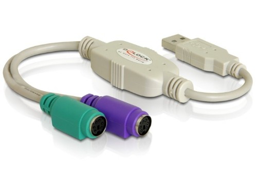 DeLOCK USB to PS/2 Adapter PS/2 cable 2x 6-p Mini-DIN USB A