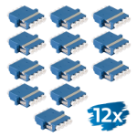 LogiLink Fiber Adapter LC Quad, 12 pieces, with flange, blue